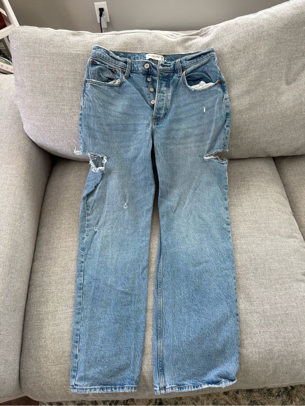 Abercrombie & Fitch Light Blue Relaxed Straight Jeans